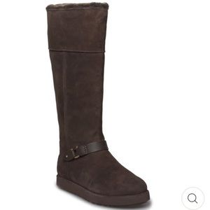 UGG CLASSIC BERGE TALL DARK ROAST BOOTS